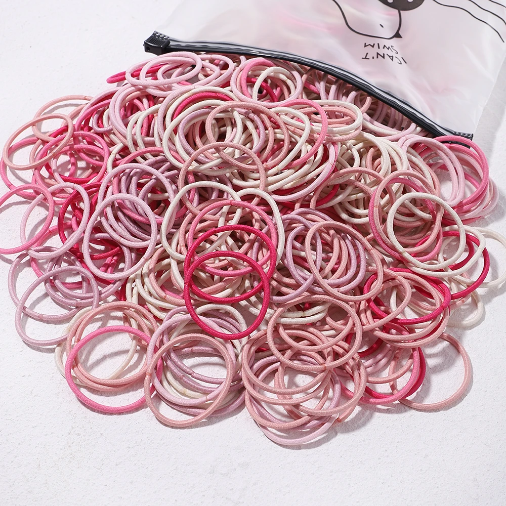 30/50/100PCS Girls Solid Big Rubber Band Ponytail Holders