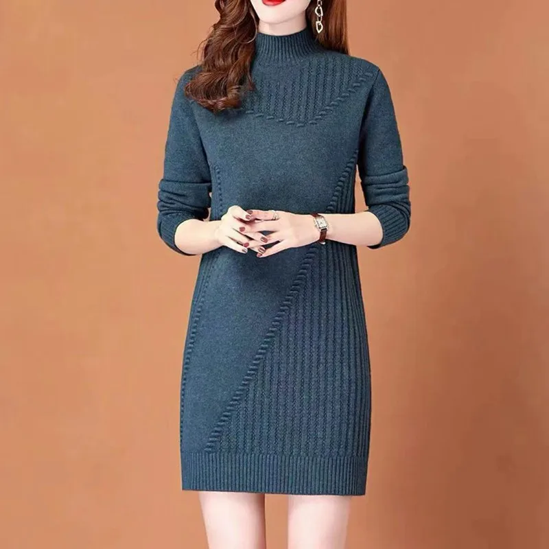 Pulls Femmes New Turtleneck Warm Pullovers Women's Sweater Tops Fall Winter Knitwear Woman Clothing Spring Short Slim Dress