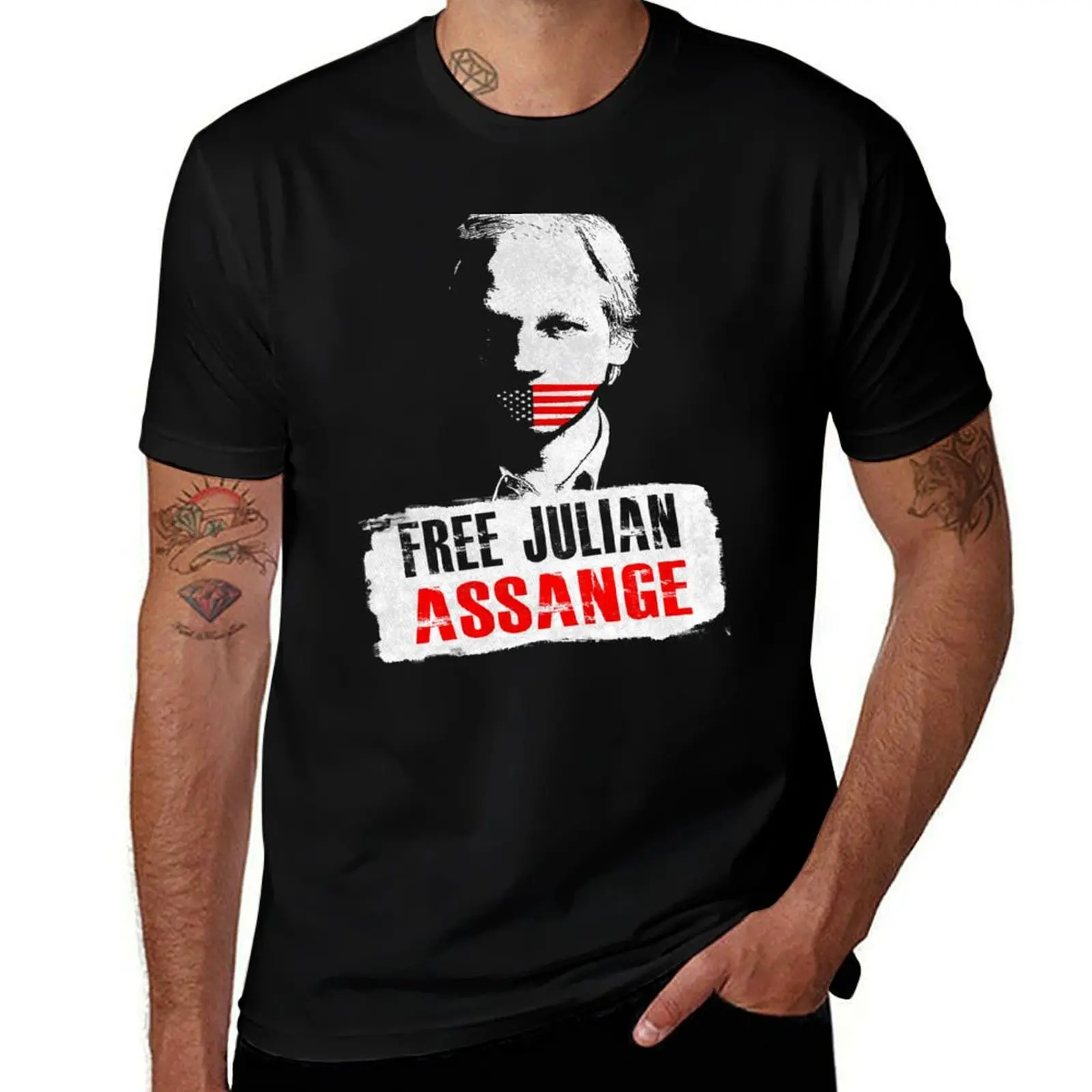 

Befreie Julian Assange T-Shirt cotton graphic tees vintage summer tops mens t shirts casual stylish