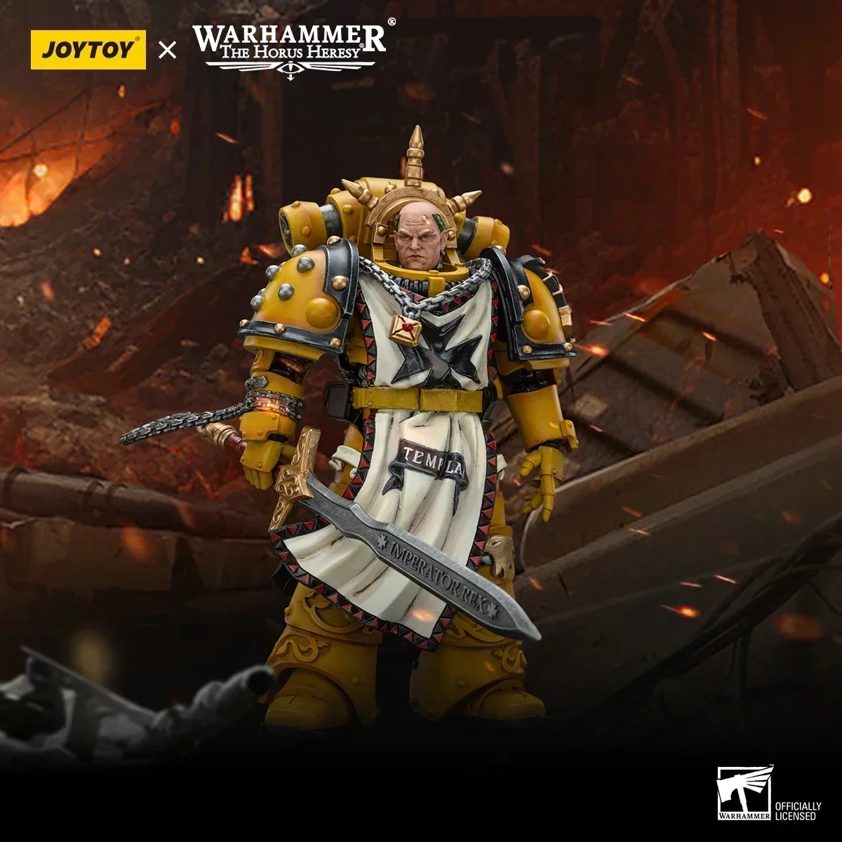 

JOYTOY Warhammer 40k 1/18 Action Figures 12.5cm Imperial Fists Sigismund First Captain of The Lmperial Fists Model Toys