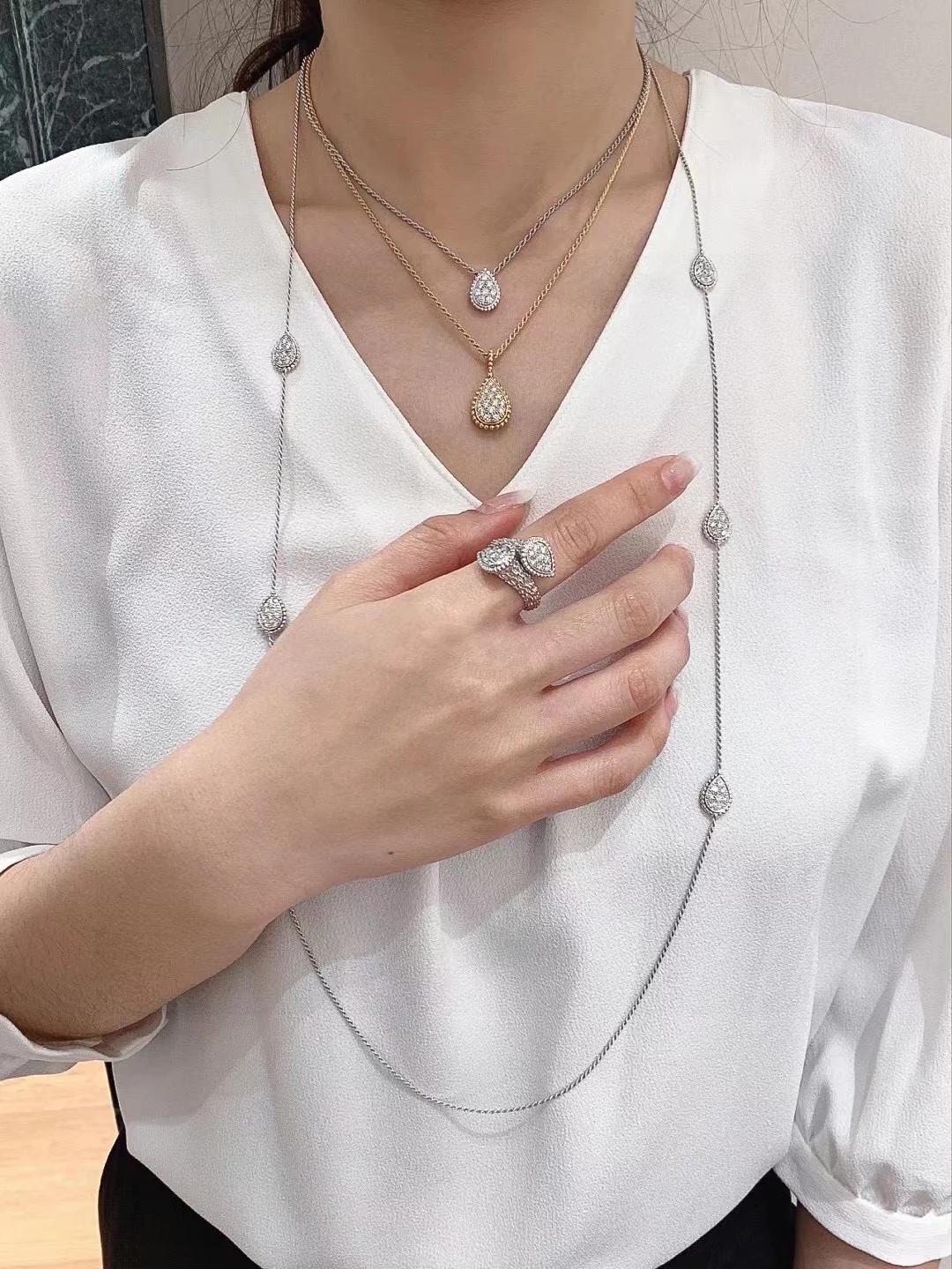 

New Water Drop Necklace 925 Sterling Silver