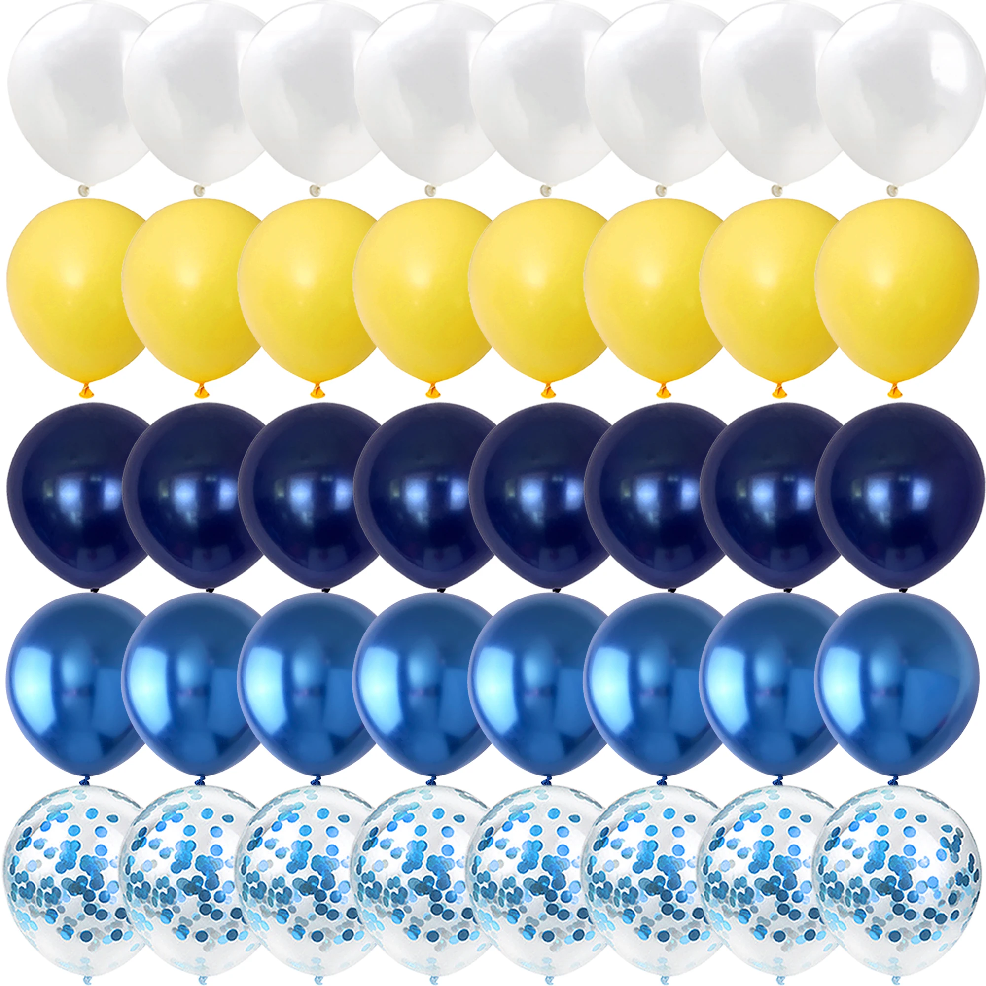 Globos blancos y azules de noche dorados para decoración de fiestas, 40 piezas, revelación de género, boda, día de San Valentín, Baby Shower, cumpleaños