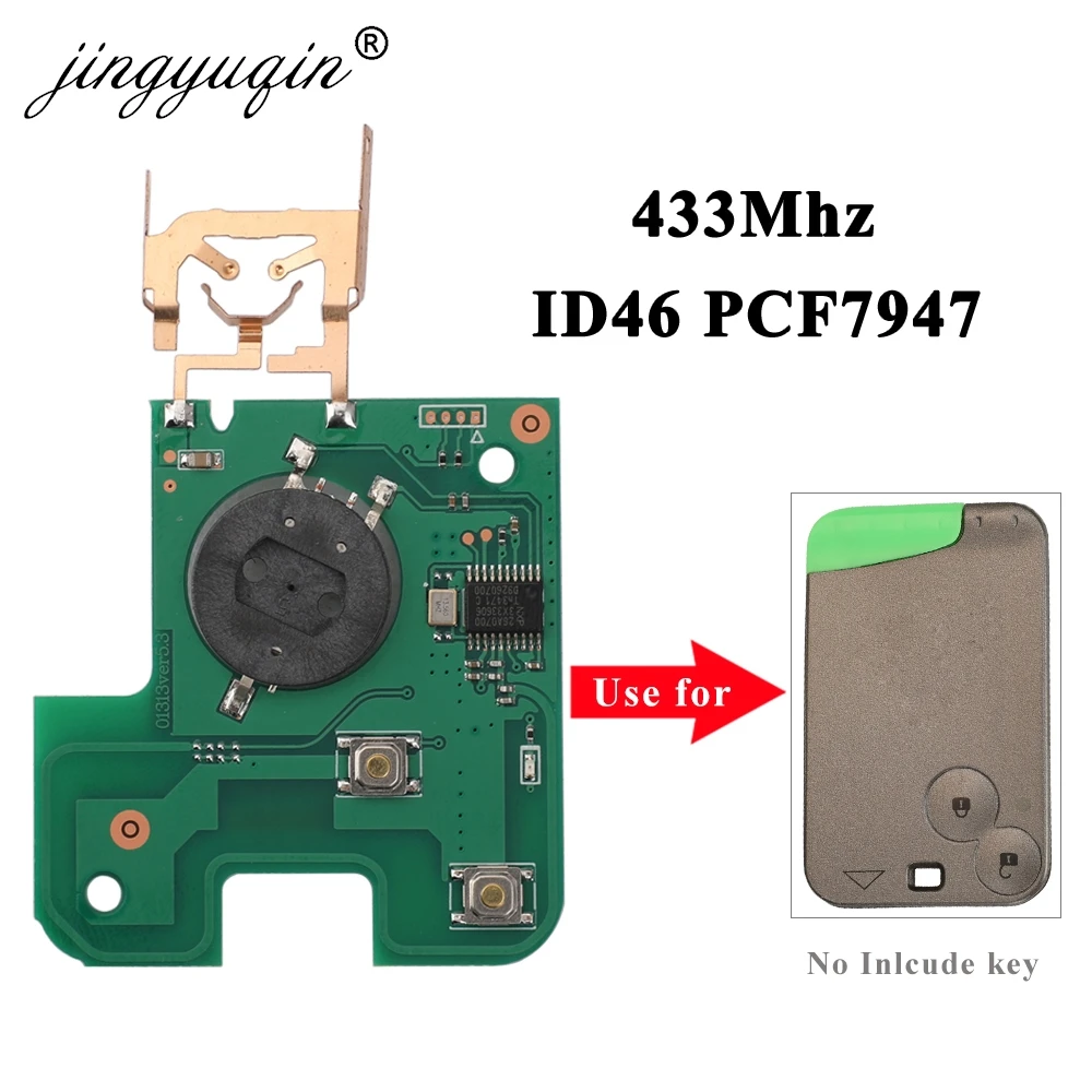 jingyuqin PCB For Renault Laguna Espace Vel-Satis 433Mhz ID46-7947 Chip Remote Car Smart Car Key Card Electronic Circuit Board