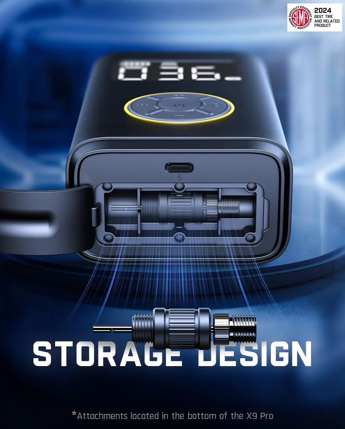 Gonfleur de pneus portable pour voitures, vélos, motos - Gonflage rapide de 1 minutes, jauge numérique, 150 PSI