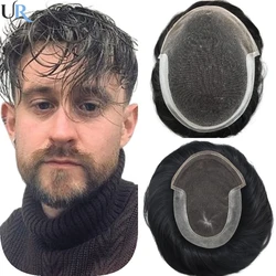 Oct Swiss Lace With Pu Male Hair Prosthesis Human Hair Toupee Man Wig 130% Density Male Wig Exhuast Systems Unit Free Shipping