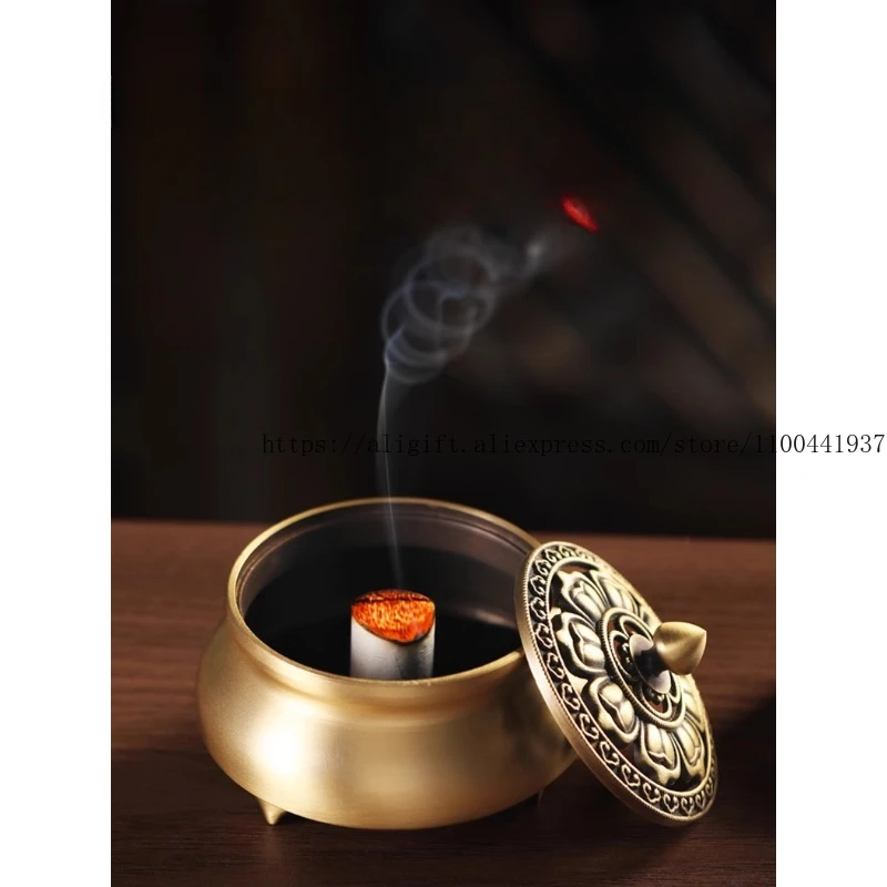 

Copper Incense Household Indoor Moxibustion Incense Antique Sandalwood Burner Creative Plate Incense Burner