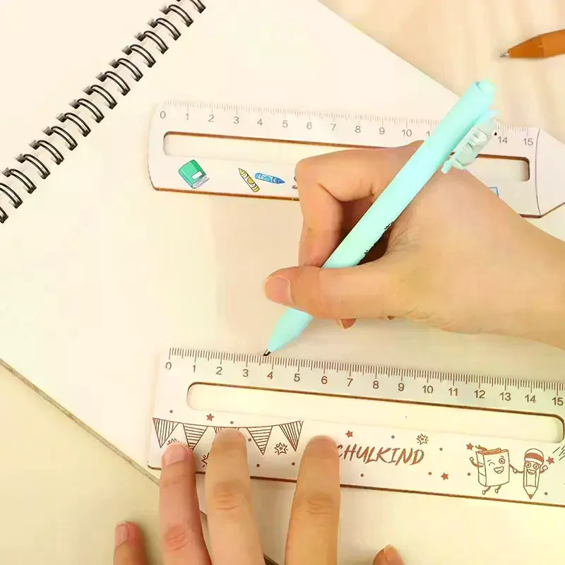 

4-Pack Wooden Ruler Reading Aid with Four Different Patterns Handmade Back-to-School Gift Perfect School Start Present