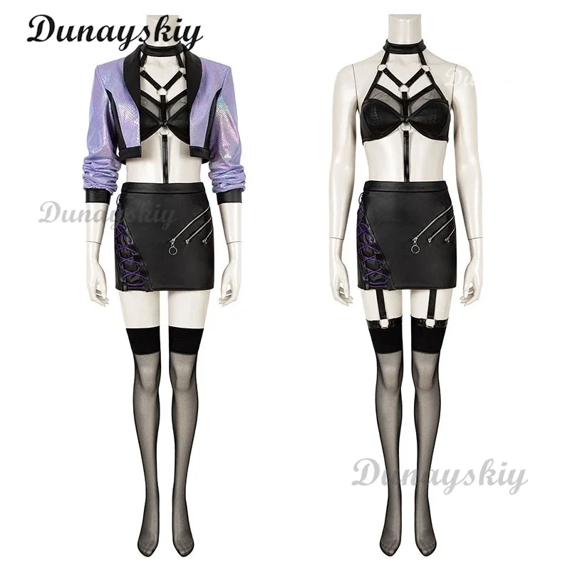 KDa Evelynn cosplay costume game agony's maternity uniform dress wig Halloween party rode play sexy clothing for women