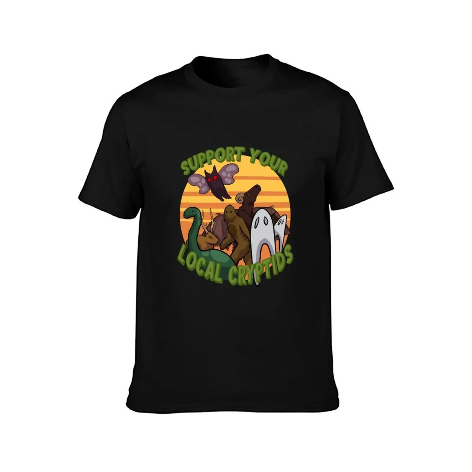 Support Your Local Cryptids T-Shirt Large Size Loose Casual Tee T-Shirt