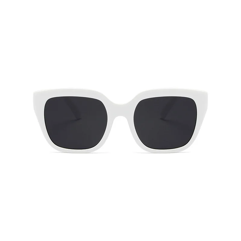 SHONEMES Square Sunglasses Vintage Men Women Shades Big Frame Outdoor UV400 Sun Glasses Black White for Female Male