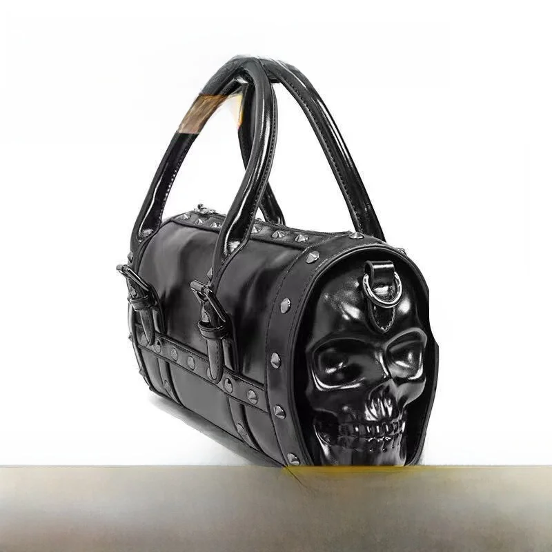 

Faion Casual Ladies Leather Handbag Skull Pattern Rivet Embellied oulder Crossbody Bag Simple Sle Small Size PU Leather