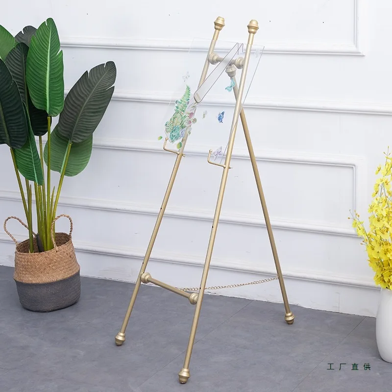 light luxury wedding welcome photo display stand sales department advertising iron easel metal photo frame frame floor
