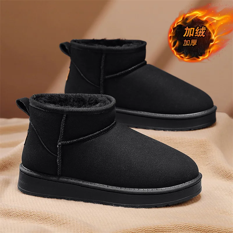 أحذية ثلج معزولة لعام 2025 للرجال، مبطنة بالفرو الصناعي ومضادة للانزلاق، مثالية لعيد المحاربين القدامى والتزلج أو التزلج على الجليد