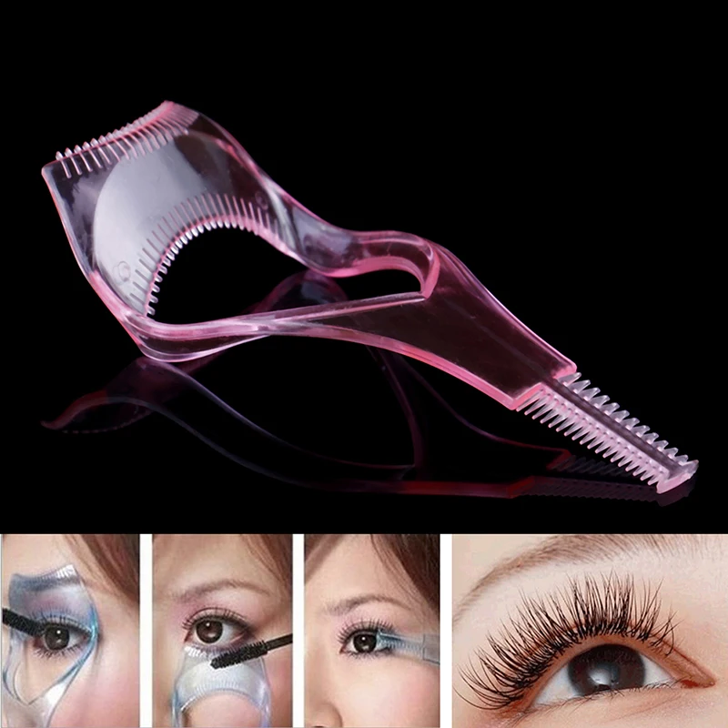 3 in 1 Wimpern Werkzeuge Make-up Mascara Schild Führungs schutz Locken wickler Wimpern Curling Kamm Wimpern Kosmetik Kurve Applikator Kamm