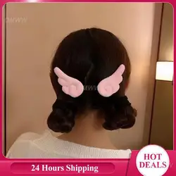 1~5 Pairs Angel Hairpin High Quality Material Plush Hairpin Hairpin/edge Clip Girl Hairpin Strong And Sturdy The Side Clip Cute