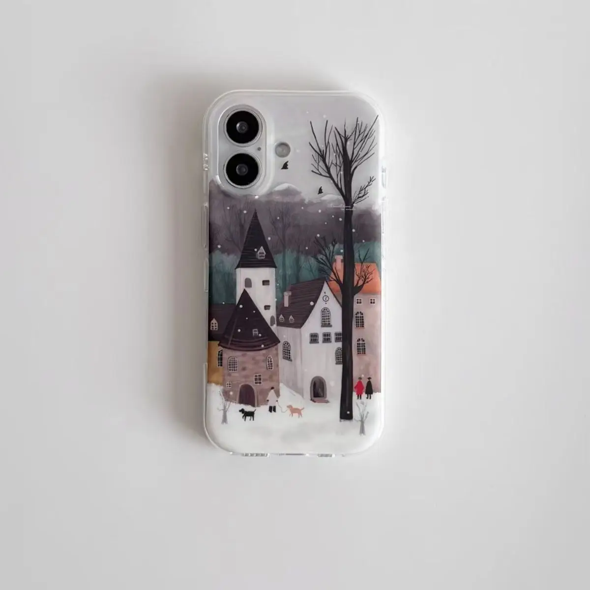 Rural Building Snow Scenery Phone Case For iPhone 17 16 15 14 13 Pro Max 12 Mini 11 XS X XR 7 8 Plus Natural Scenery Covers