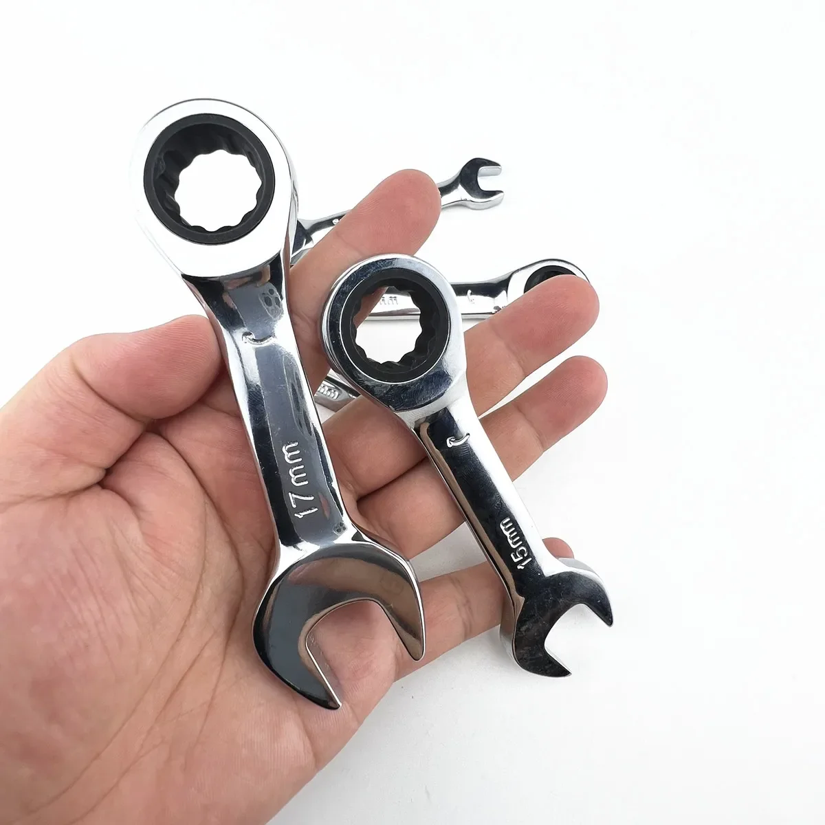 Short handle adjustable head ratchet wrench mini fast ratchet wrench labor-saving autorepairhardwaredual-purpose wrench tool2024