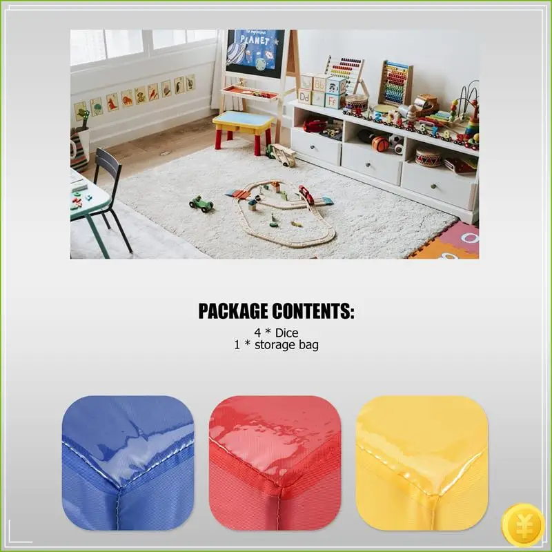 NEW-DIY Educational Playing Dice, Pocket Squares,Photo Pocket Foam Stacking Blocks,Pocket Cubes For Teaching - Set Of 4