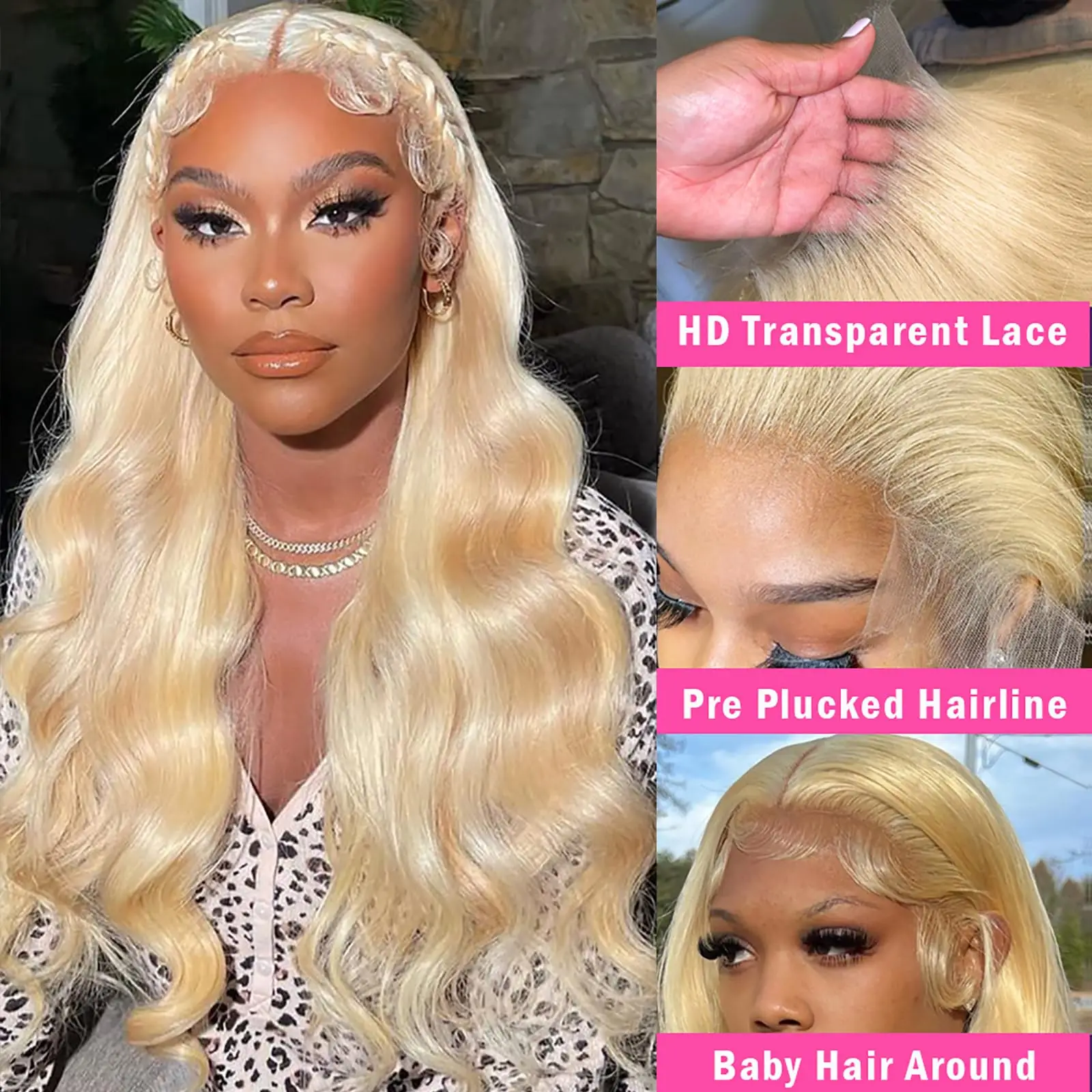 613 Blonde Body Wave Wig Human Hair 180Density 32 Inch Blonde Wig Human Hair HD 13x6 Lace Frontal Wigs Human Hair Pre Plucked