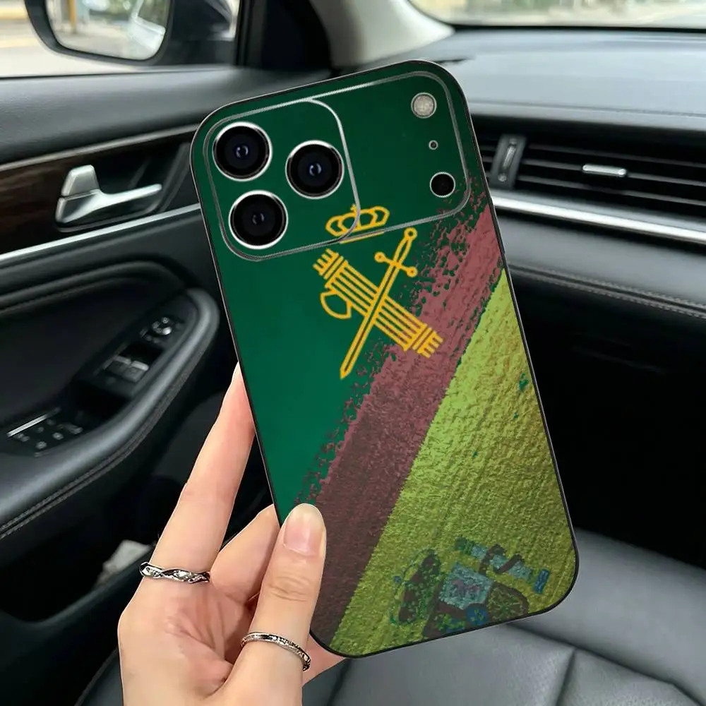 Spanish Guard Civil Emblem Phone Case For iPhone  11 12 13 14 15 16 17Pro,MAX Soft Black Shockproof Cover