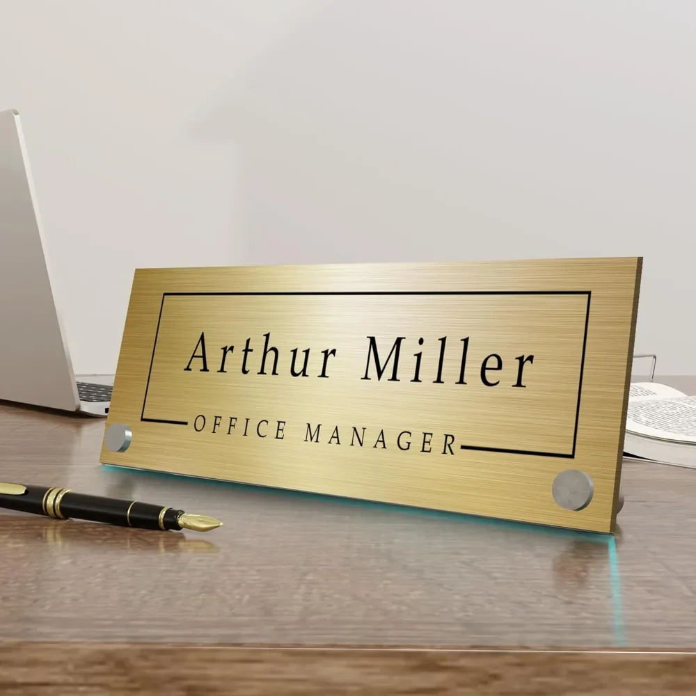 Customized Your Name Position Desk Accessories Door Aluminum composite panel Signs Gold Silver