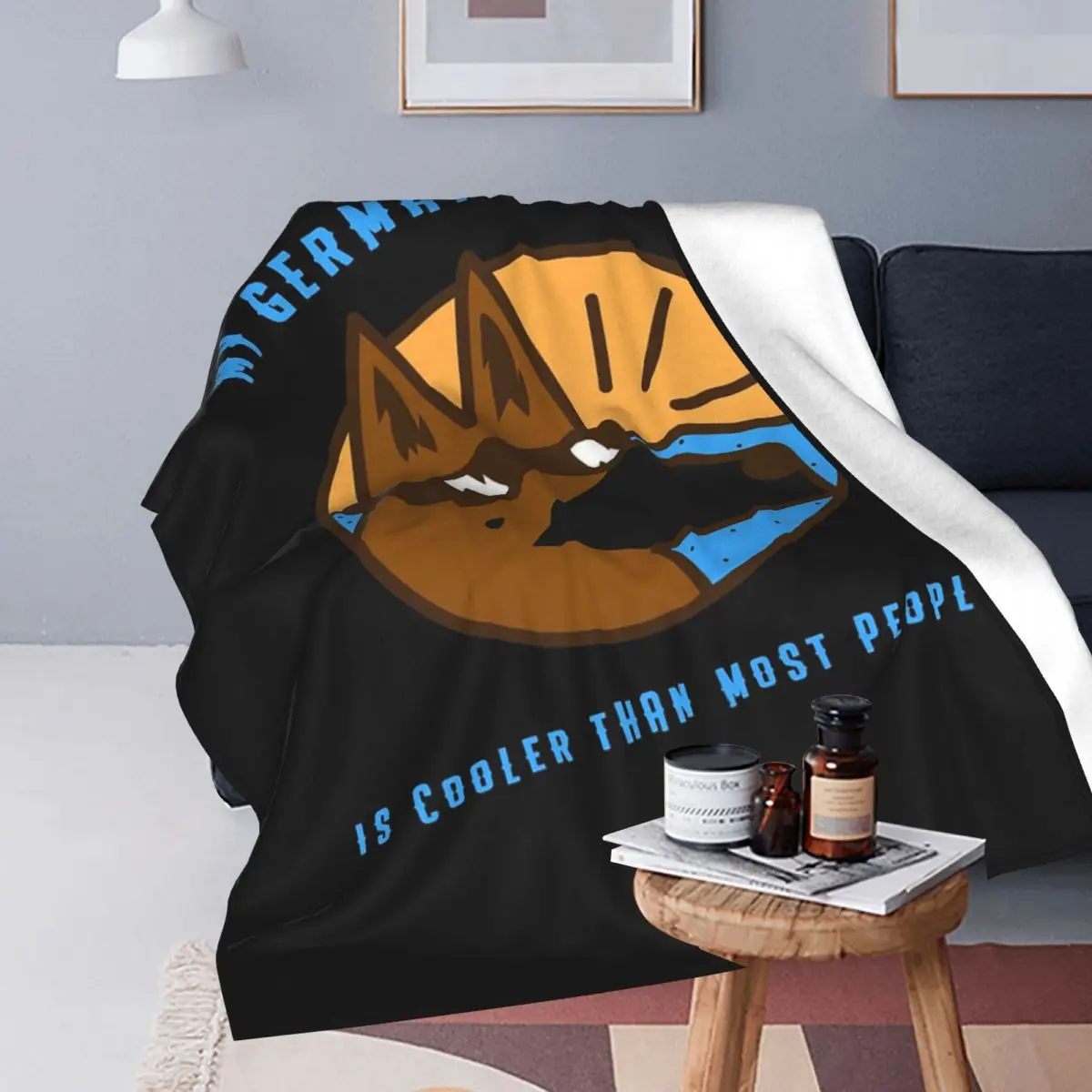 My German Shepherd Dog Is Cooler Blanket Soft Warm Flannel Throw Blanket Plush for Bed Travel Home Couch