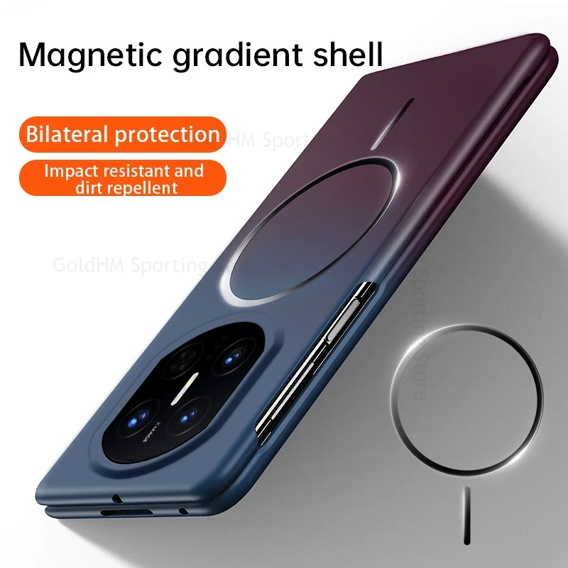

For Huawei Mate X7 Skin Feel Gradient Tough Shockproof Case For HUAWEI Mate X6 X5 X3 X2 Magsafing Matte Cover For Magsafe Coque