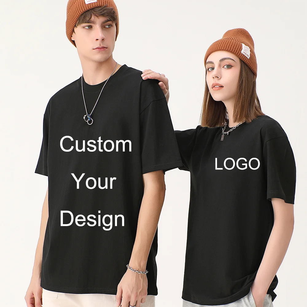 

Custom Your Own Design Mens T-shirts 230 GSM 100% Cotton Solid Short Sleeve Oversize Workwear Personalized Print Logo Photo Text