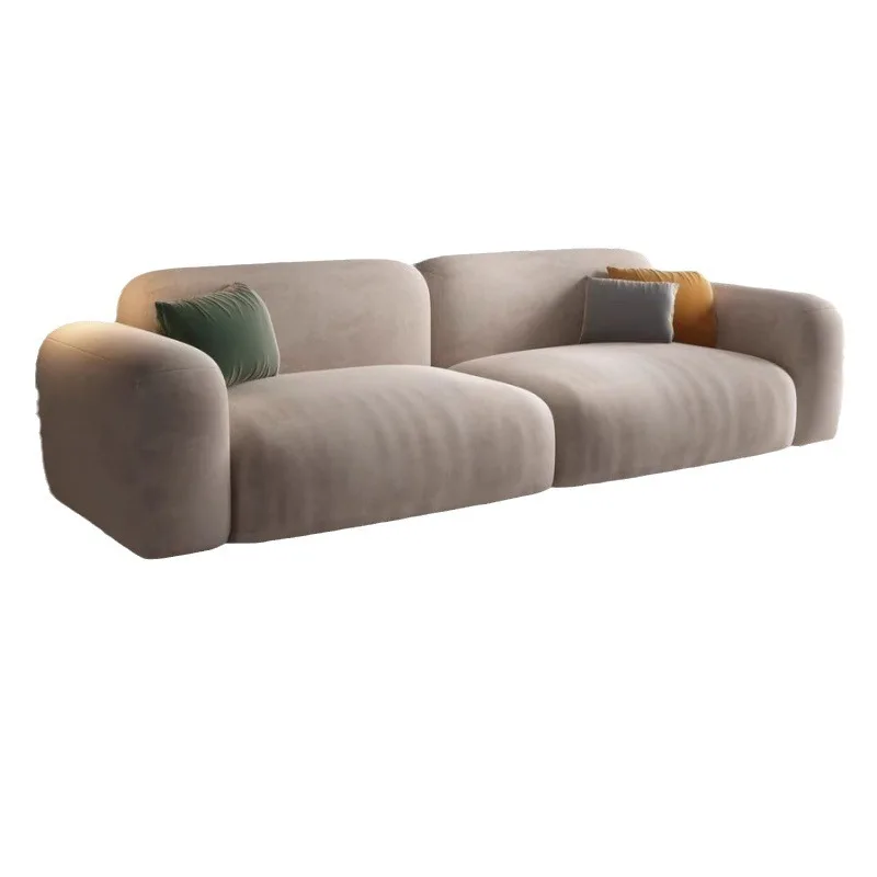 

Nordic luxury L-shaped living room sofa furniture floor velvet 3-seat modular combination sofa sofa set