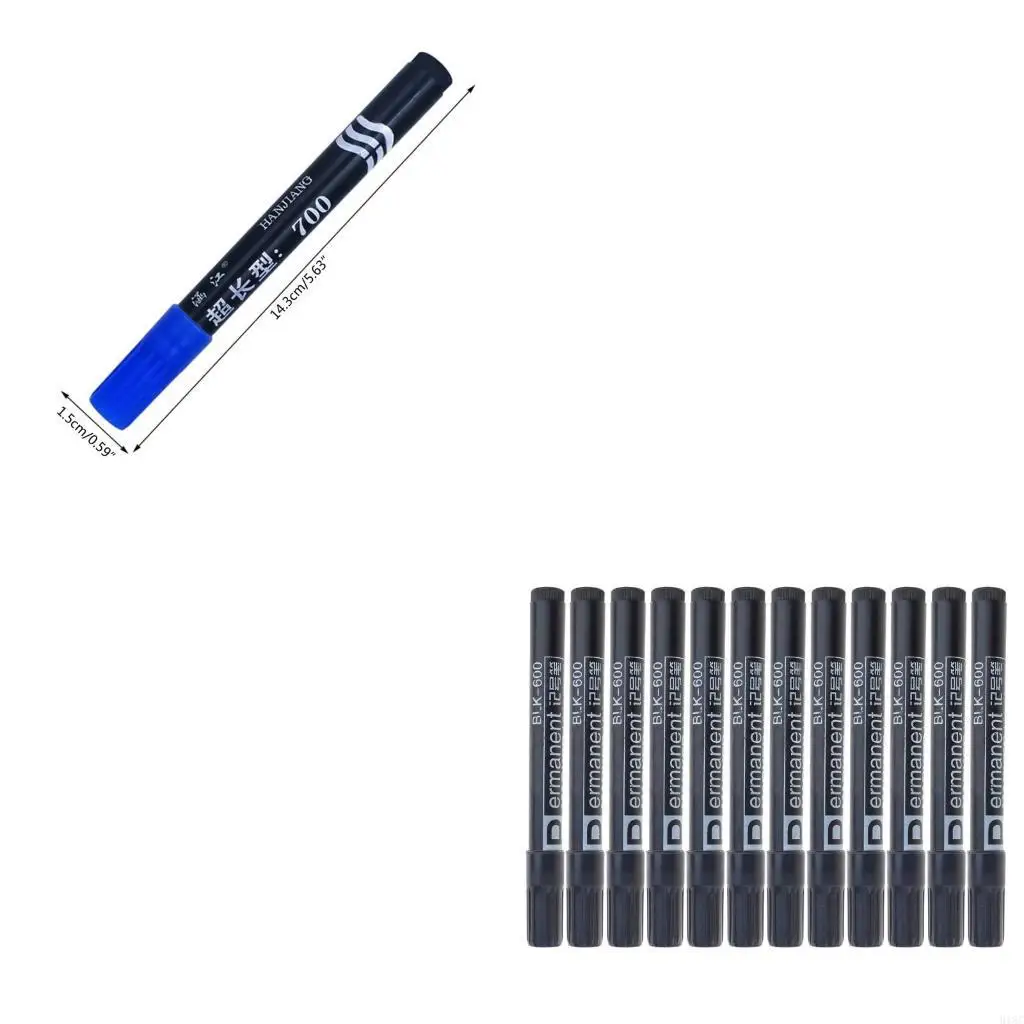 

12Pcs Permanent Marker, Broad Tip Works on Plastic Stone Metal and Glass