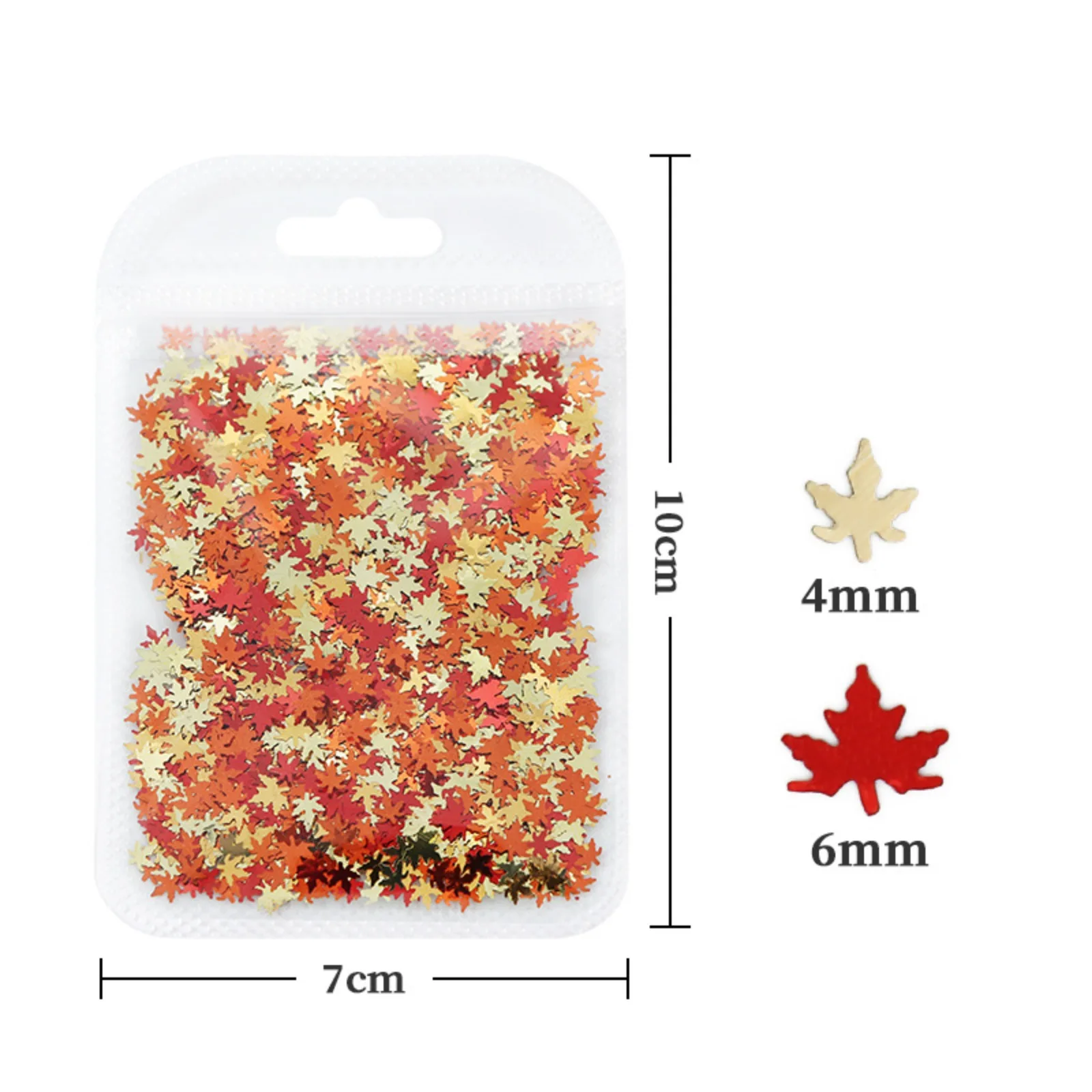 1Bag Holographic Maple Leaves Nail Glitter Sequins Orange Fallen Leaf Flakes Autumn DIY Charms Nail Art Decorations Accessories