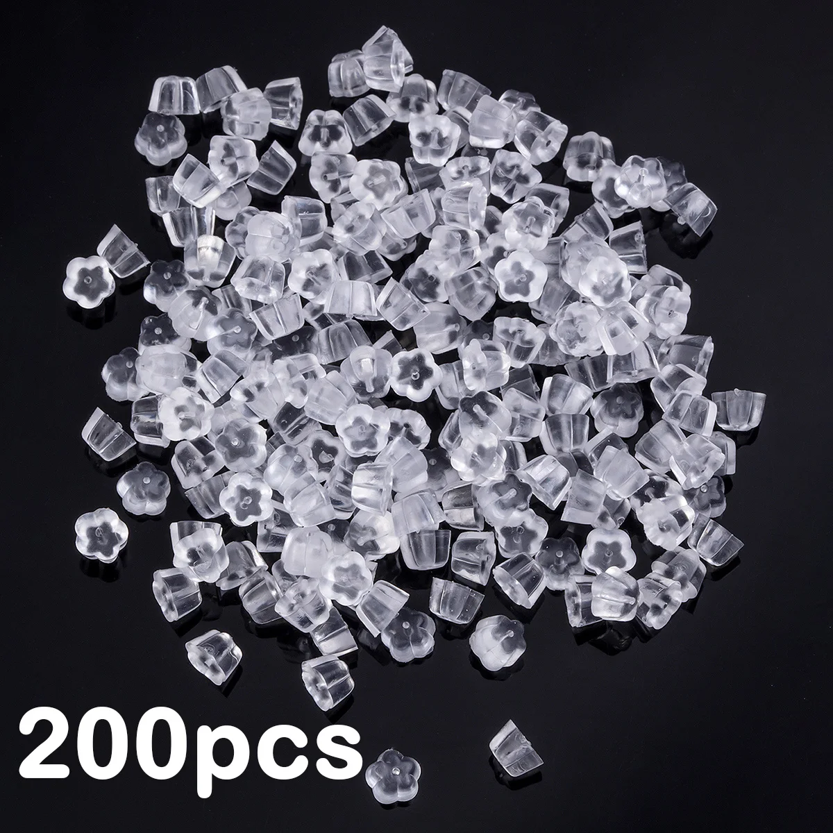 100–500 Stück Silikon-Ohrring-Verschlüsse, sicherer Kugel-Kupplungsstopper, klare Ohr-Clog-Muttern für DIY-Schmuck, Ohrstecker, Zubehör