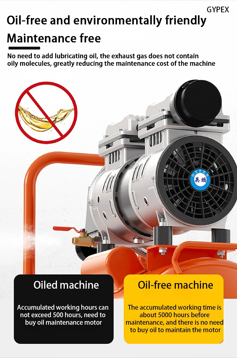 ضاغط هواء صامت مقاوم للانفجار وخالي من الزيت مناسب لامتصاص الغاز والضغط في مستودعات النباتات الكيميائية