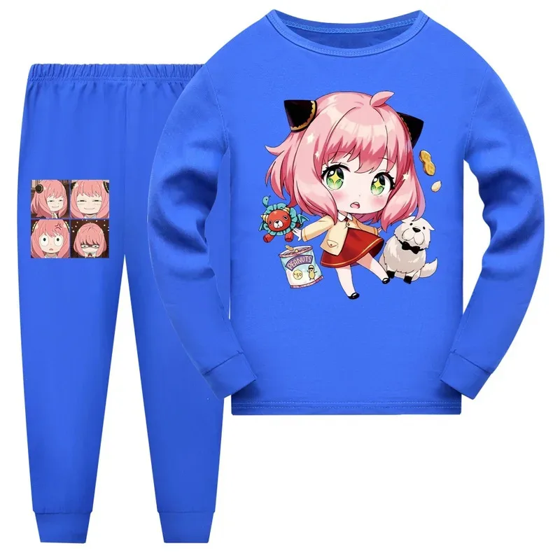 جديد الخريف جاسوس X الأسرة ملابس طفل الفتيات طويلة الأكمام بيجامة طفل الفتيان ملابس نوم بيجامات أطفال الأطفال Anyai Forger بيجامة