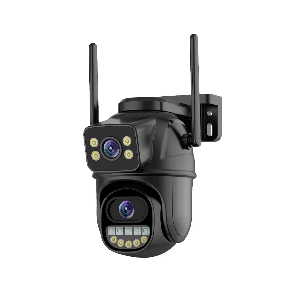 

HONGTONG3MP + 3MP Dual Lens Outdoor Security Dome Camera Night Vision WIFI PTZ CMOS Sensor Two Way Audio Cloud CCTV Surveillance