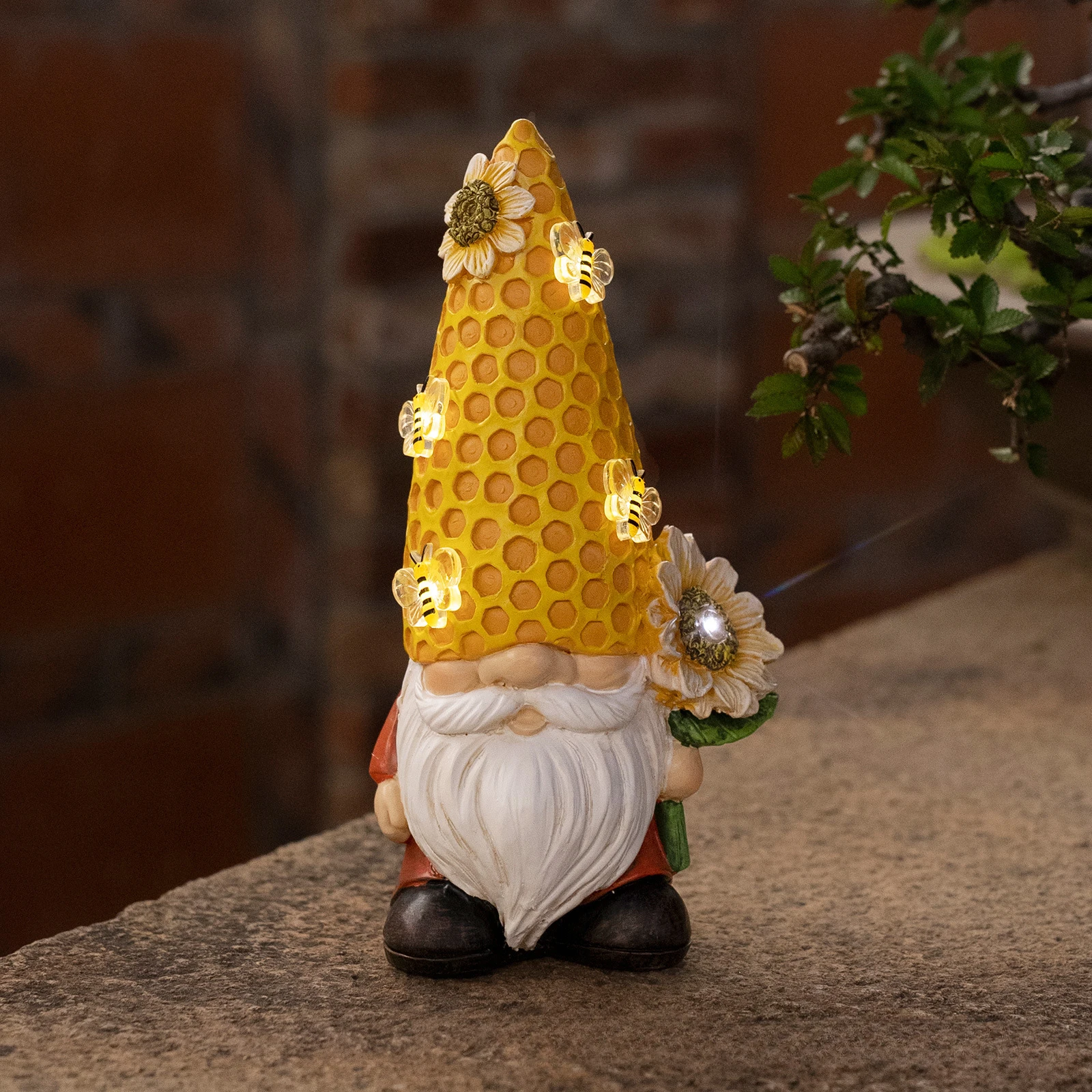 ユニークなクリエイティブ樹脂蜂ドワーフエルフ LED ライト装飾屋内と屋外の庭の装飾品ホリデー誕生日ギフト