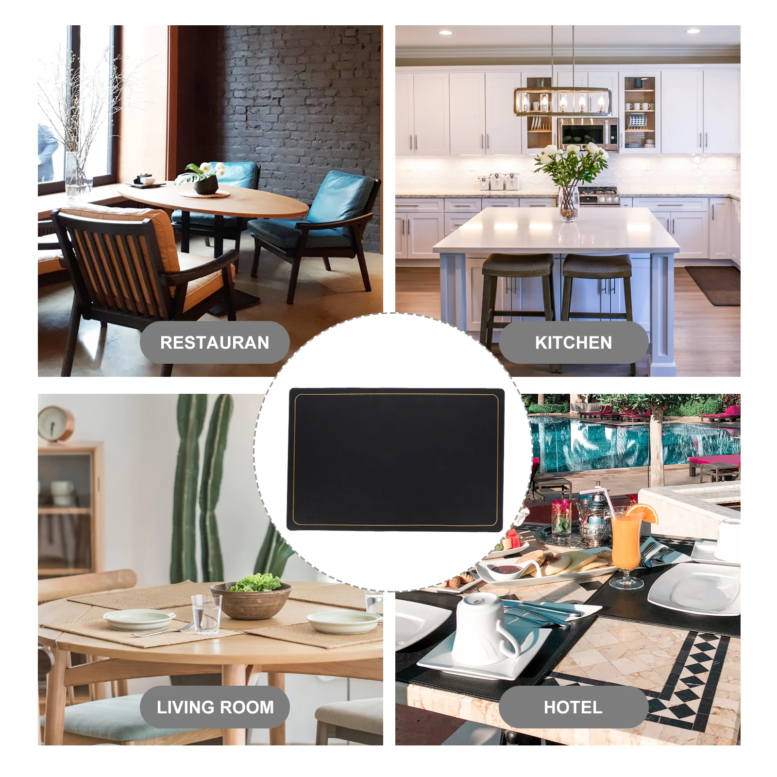 

4pcs Placemats Anti-Slip Heat-Resistant Pu Dining Table Mat Kitchen Placemat For Buffet Table Mats Decorations Home Textile