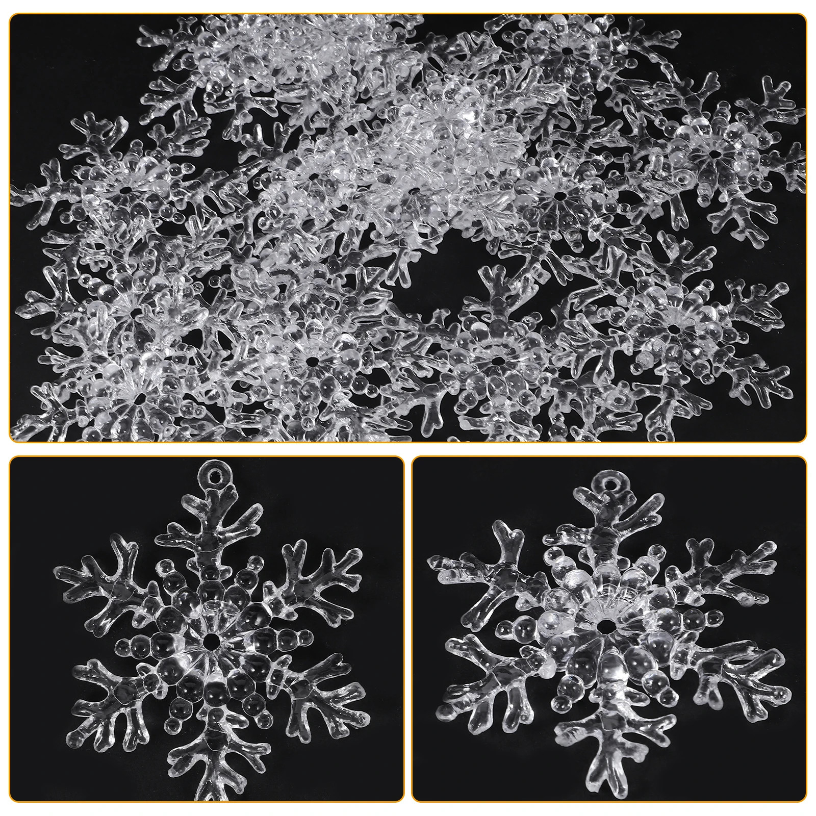 

50pcs Christmas Hanging Snowflake Decorations Xmas Tree Pendants Reusable Party Props Festive Hanging Ornaments For Home Hotel