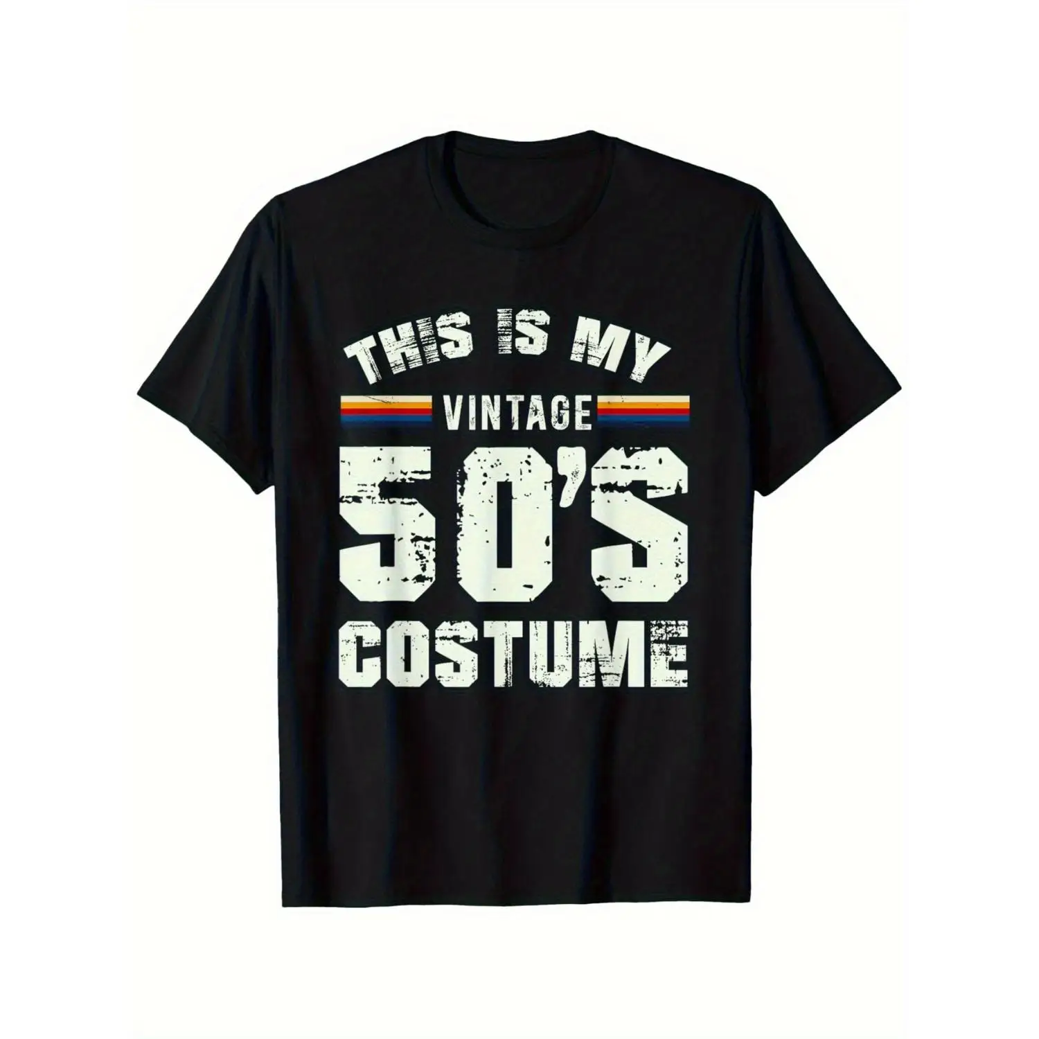 A Men'S Vintage 1950S Style Print T-Shirt - Featuring a Stylish Round Neck, Comfortable Casual Wear, Perfect for Outdoor Parties