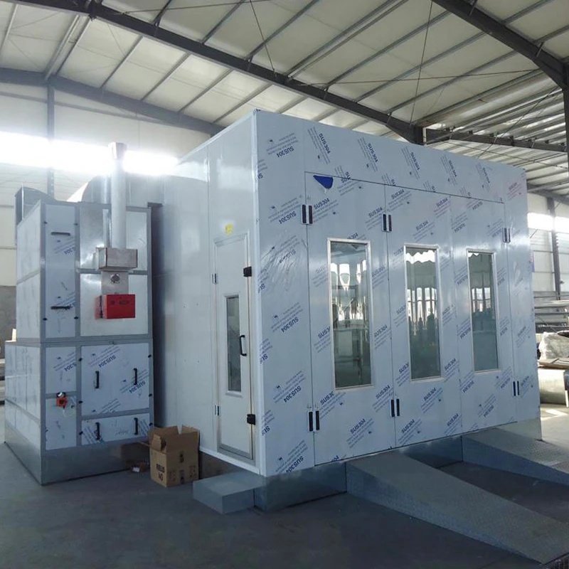 Industrial paint booth car sheet metal spray paint room Oil Heating Spray Booth G20 Burner With Fuel Tank Bending Steel Door