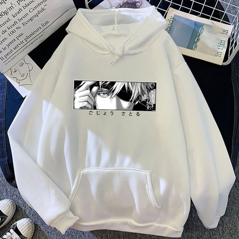 New Men'S Women'S Winter Autumn Fashion Hooded Anime Satoru Gojo Casual Long Sleeve Hoody Hoodies Sweatshirts Loose Pullover