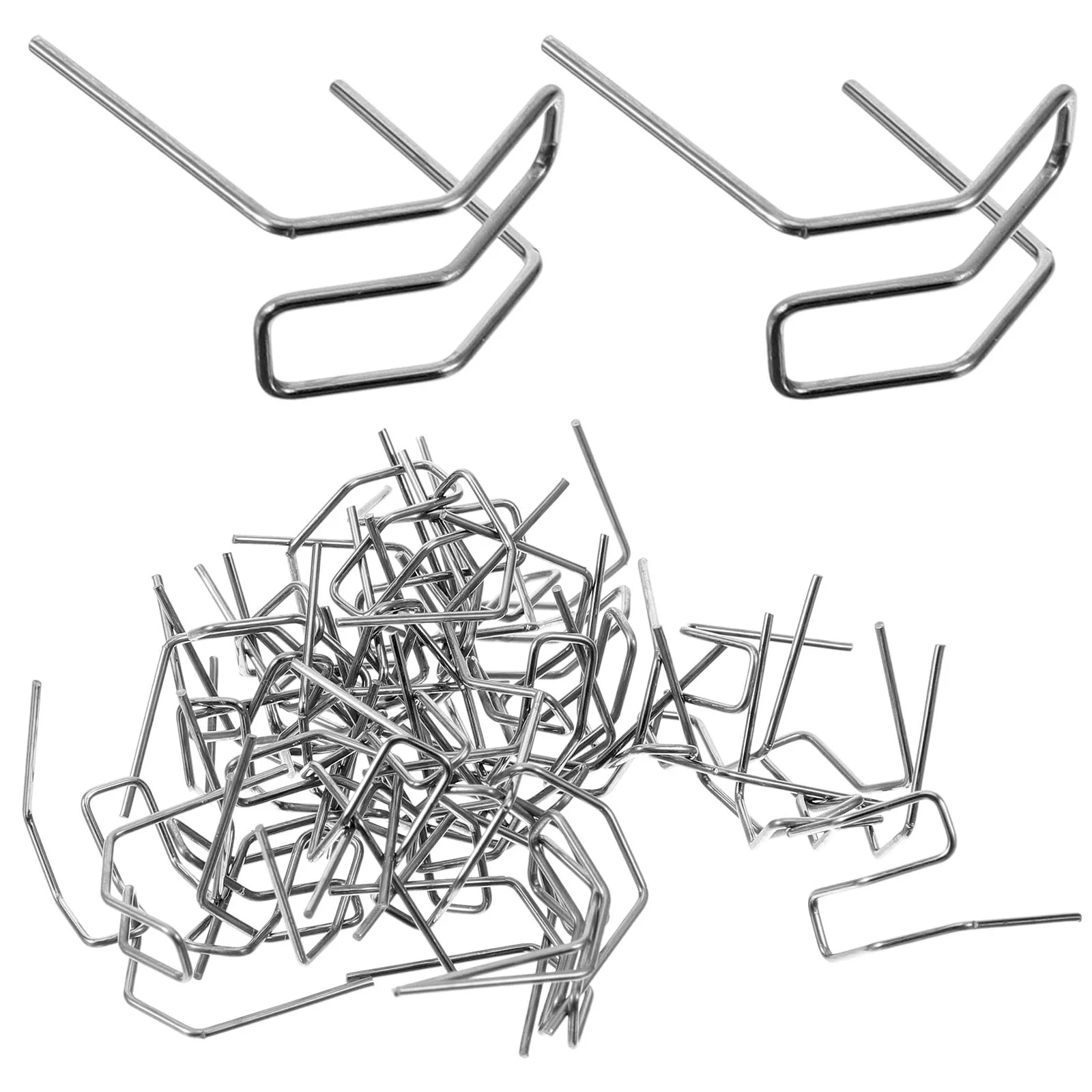100 قطعة 0.8 مللي متر سيارة الوفير قضيب لحام السيارات دباسة البلاستيك لحام ستابلز الساخن ستابلز السيارات دباسة موجة معدنية التيلة