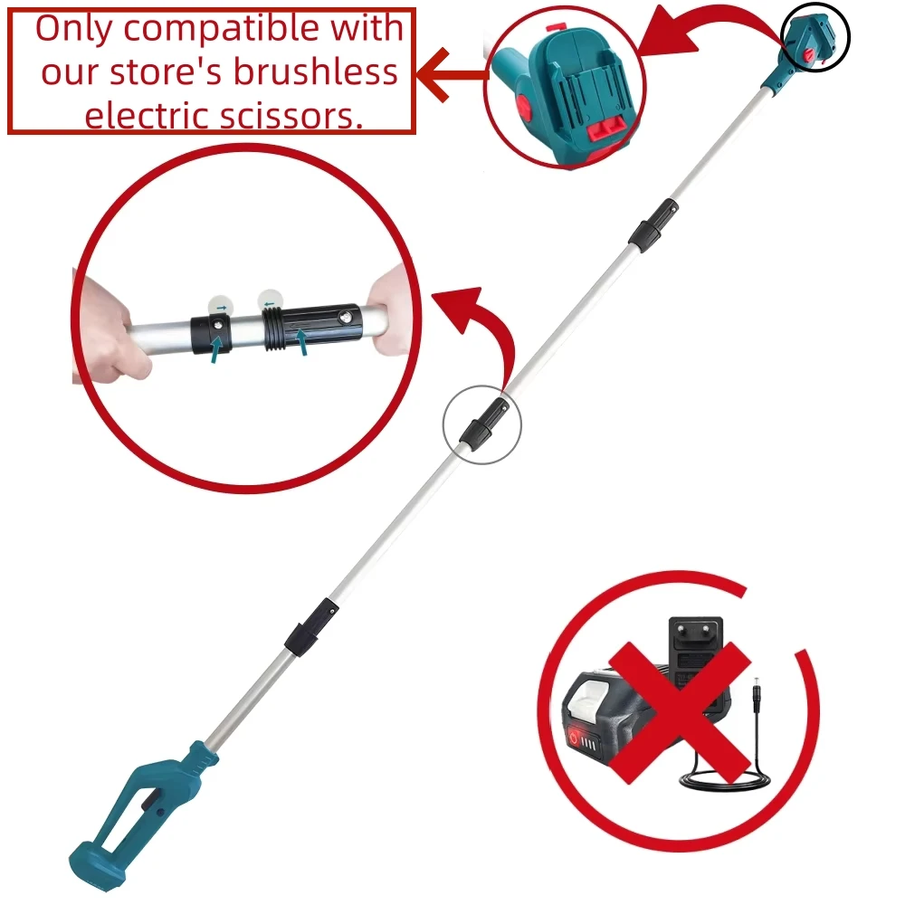 3-pin-socket-4-sections-outdoor-extension-pole-rotating-head-electric-tree-pruner-pole-extension-kit-for-makita-18v-battery