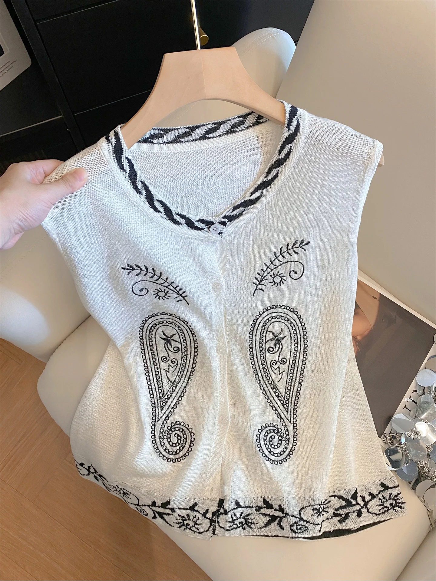 

Ретро тяжелый вышитый крючок цветок круглый Ne Svel открытый кардиган женский летний новый вязаный свободный топ повседневный Sle