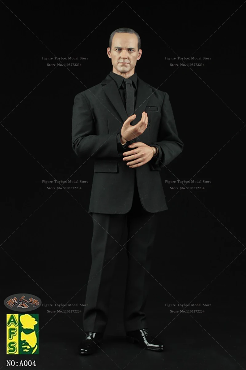 Afs a004 1/6 homem soldado preto branco camisa terno calças conjunto de roupas acessórios brinquedos para 12 "figura ação masculina corpo diy decoração