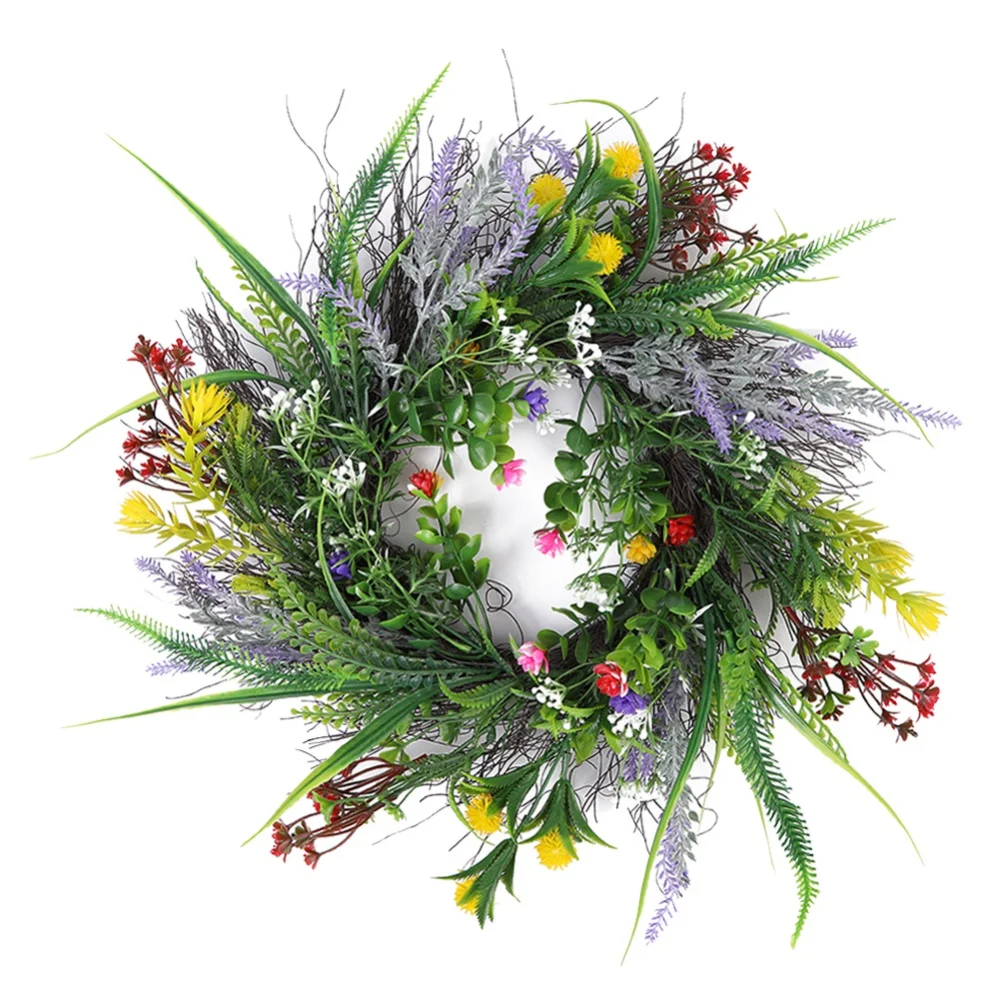 Frühling künstliche Blumenkranz bunte Wildblume Blumen girlande für Haustür Party Hochzeit Ostern