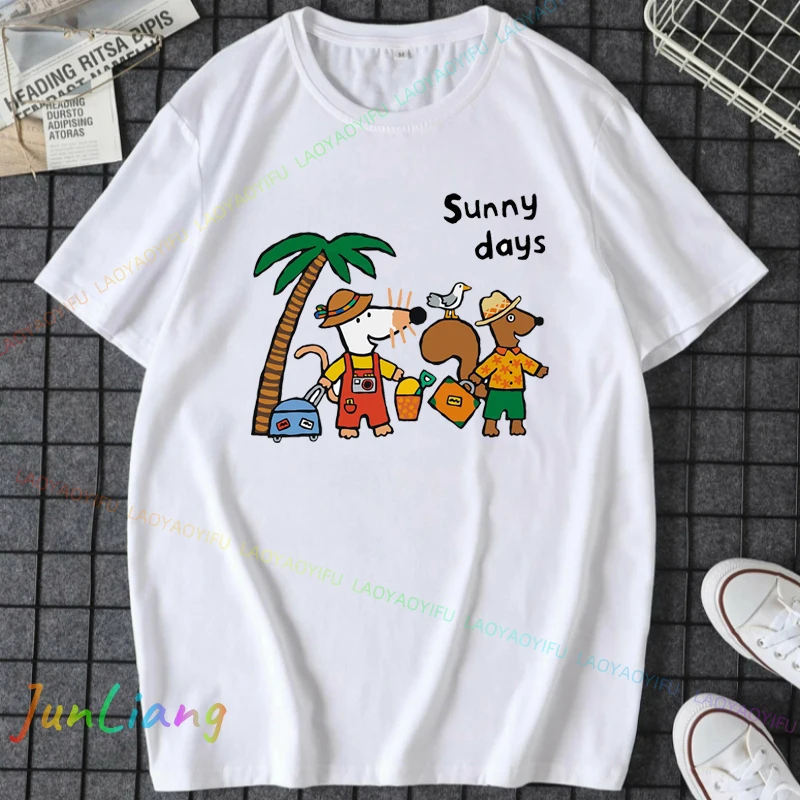 Maisy T-shirt Mouse Girls Sports New Cute Funny Cartoon Birthday Party T-shirt Couple's Shirt Unisex Young Men and Women Tee
