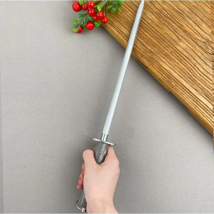 1Pc Sharpening Stick High Carbon Steel Black Color Wood Sharpener Kitchen Tools
