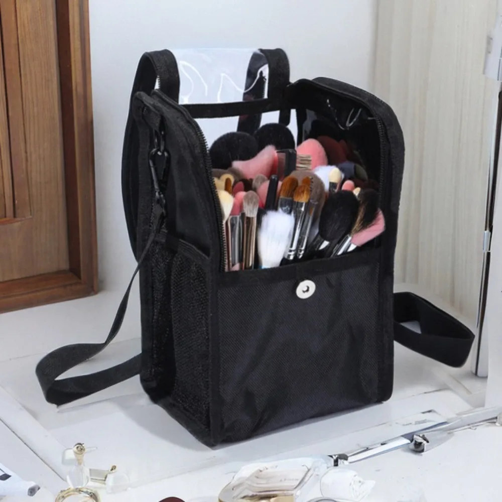 Professional Makeup Brushes Shoulder Bag Transparent Lightweight Cosmetic Storage Bag Water-resistant Multifunctional