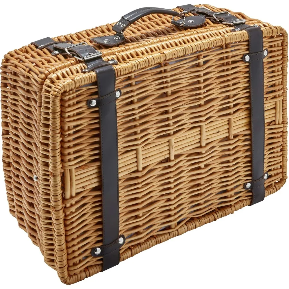 

Picnic Basket Set with Utensils and Dinnerware, 4-Person, Assorted